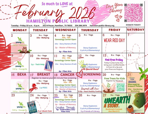 February 2026 Calendar of Events